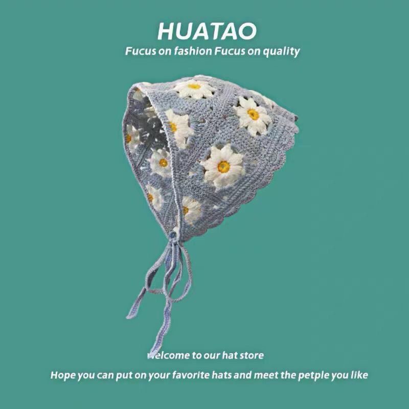 2026年韓国夏の甘い女の子の手作りかぎ針編み中空三角ヘッド - Headband Summer Knit のレビューと価格